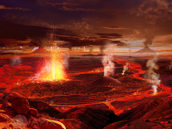 Eruptions volcaniques massives - Vue d'artiste