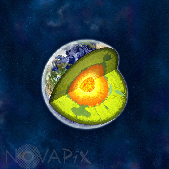 Vue en coupe de la Terre