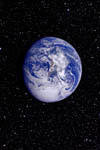 Terre sur fond d'étoiles