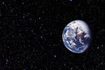 Terre sur fond d'étoiles