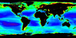 Terre: Concentration moyenne de la chlorophylle