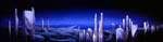 Ville du futur et astroport - Vue d'artiste