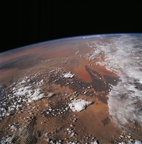 Central Algeria, Sahara desert seen from space.