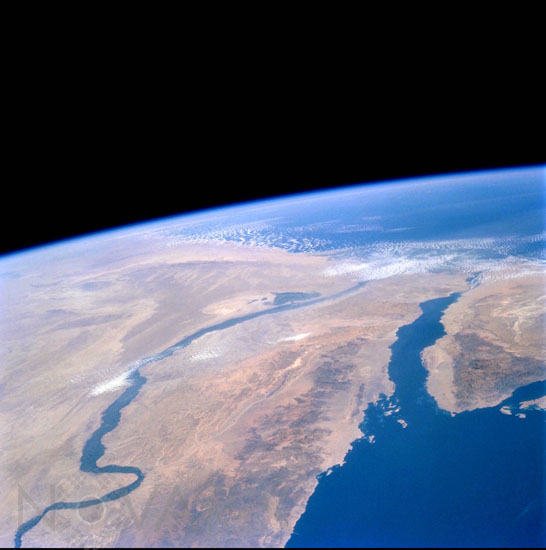 Egypt seen from the space shuttle Atlantis.