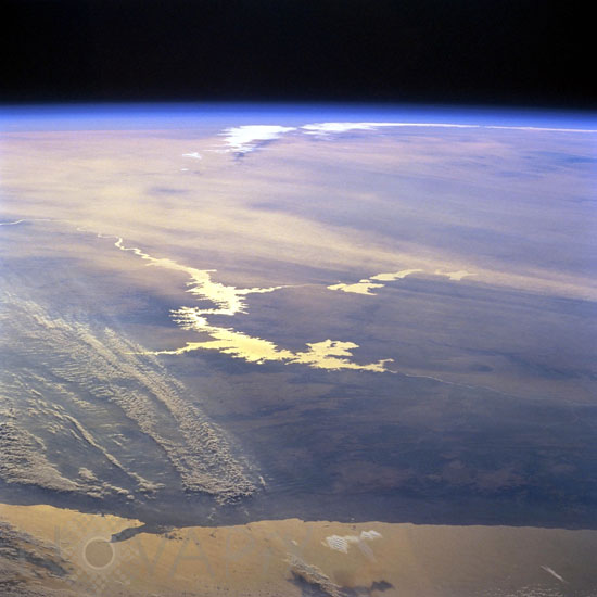 Lac Nasser -Egypte- vu par la navette Discovery 12/1999