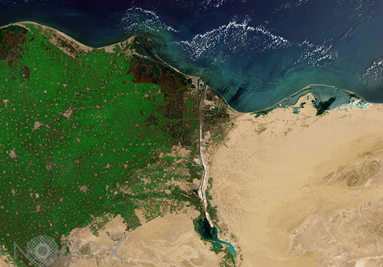 The Suez Canal from satellite 08/2017