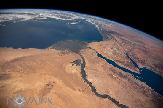 Egypte vue depuis la station spatiale internationale