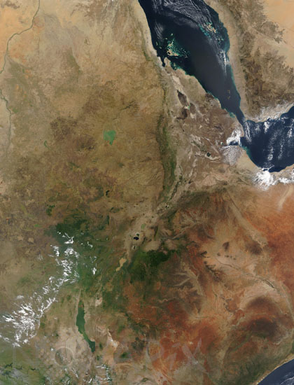 Est de l'Afrique vu par le satellite Terra