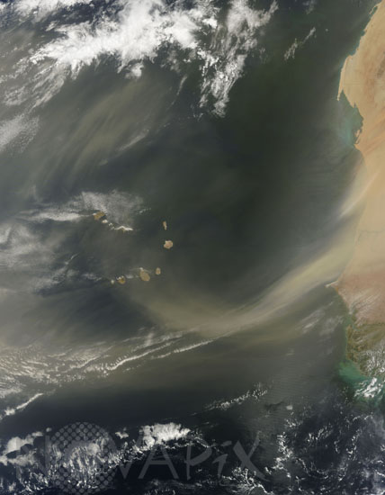 Tempête de sable sur les iles du Cap-Vert