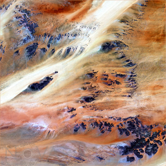 Sahara (Tchad) vu par satellite 10/2000