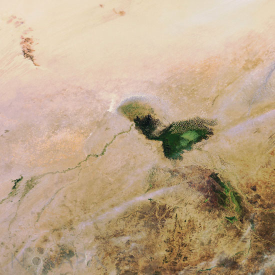 Lac Tchad vu par satellite en 2007