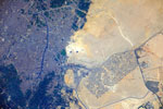Pyramides de Gizeh -Egypte- vues de l'espace