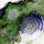 Structure de Richat -Mauritanie- vue par landsat-7