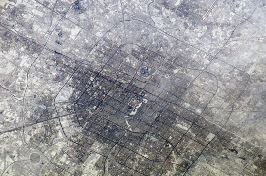 Beijing from the International Space Station in 2005