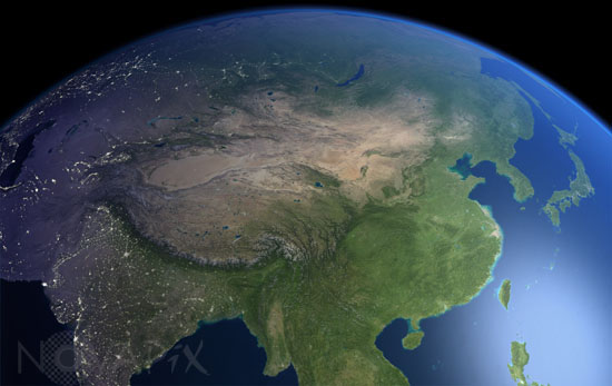 La Chine vue par satellite