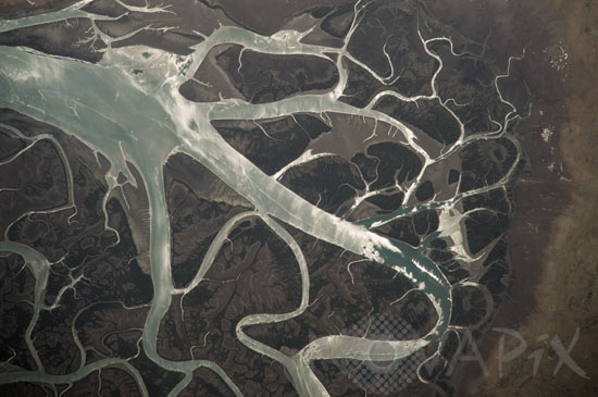 Mangrove de Hara (Iran) vue de l'espace