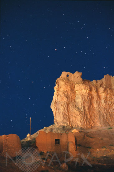 Starry sky above Shavaz castle