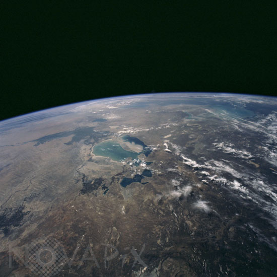 Aral sea as seen from space shuttle Atlantis 09/2000