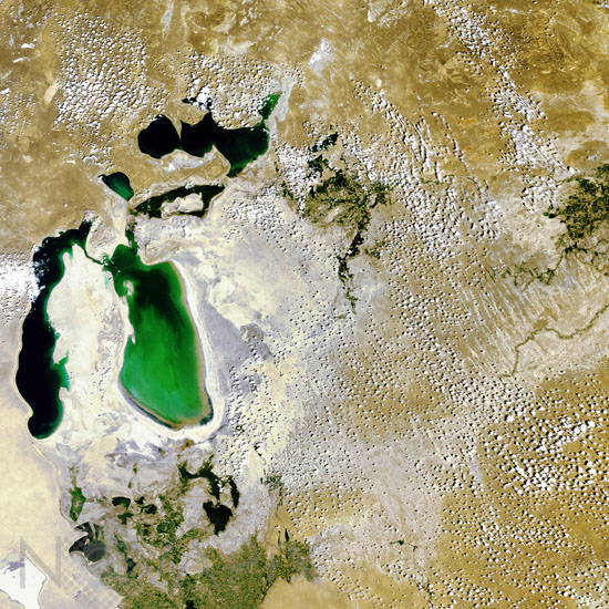Aral sea in july 2006