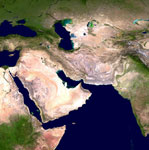 Asie occidentale vue par satellite