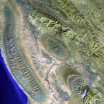 Montagnes Zagros -Iran- vu par Landsat-7