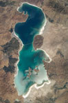 Lac d'Orumieh en Iran vu de l'espace