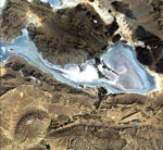 Lacs de Nayriz, Iran, vus par satellite