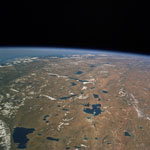 Plateau du Tibet vu par la navette spatiale 