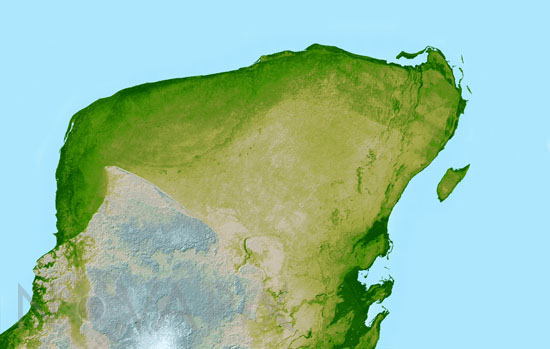 Traces du cratère d'impact Chicxulub