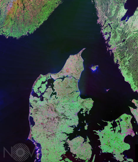 Le Danemark vu par satellite
