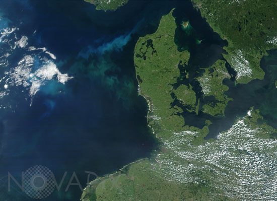 Le Danemark vu par satellite