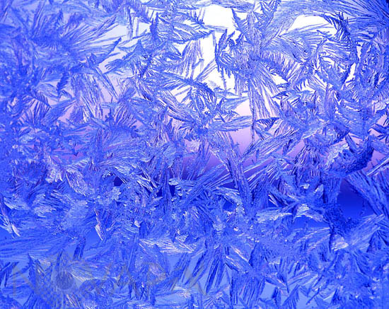 Cristaux de glace sur une vitre