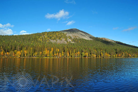 Kesankijarvi shore in autumn -Lapland