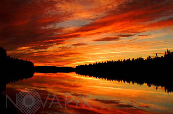 River Ounas in twilight -Lapland