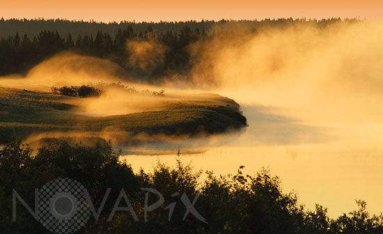 Mist on river Ounas -Lapland