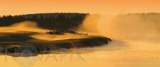 Brume sur la rivière Ounas-Laponie
