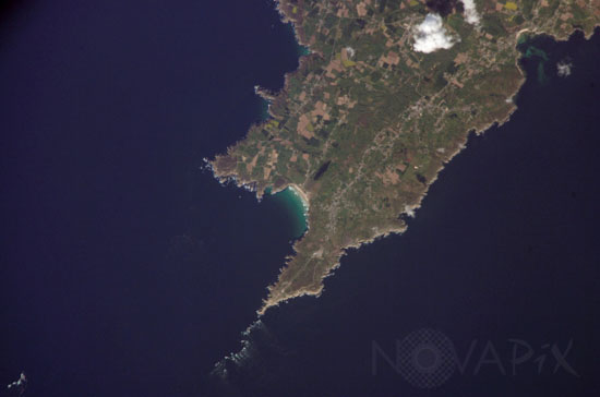 Pointe du Raz, France, seen from space