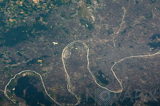 Seine River and Paris seen from space