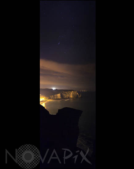 Cliffs of Etretat by night