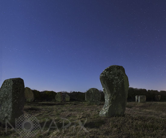 Ciel étoilé et menhirs de Carnac