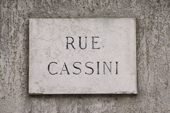 Plaque de la rue Cassini à Paris