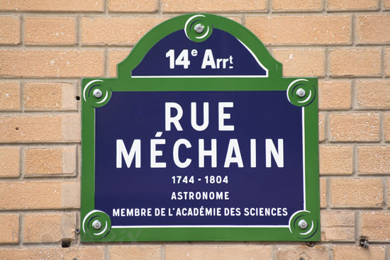 Plaque de la rue Méchain à Paris