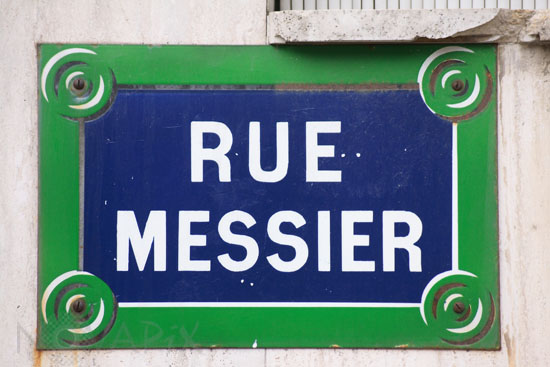 Plaque de la rue Messier à Paris
