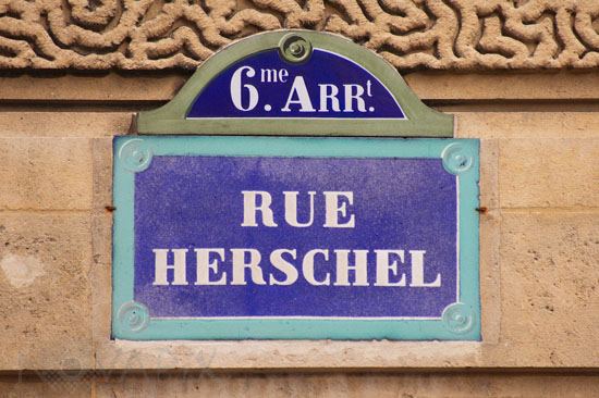 Plaque de la rue Herschel à Paris