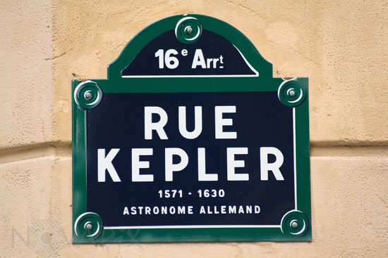 Plaque de la rue Kepler à Paris