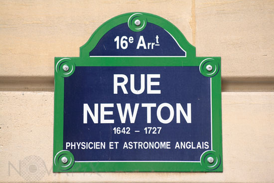 Plaque de la rue Newton à Paris