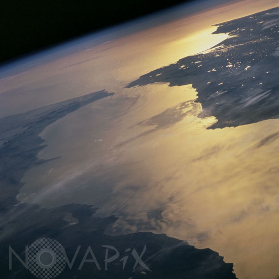 Strait of Gibraltar and Mediterranean sea from space