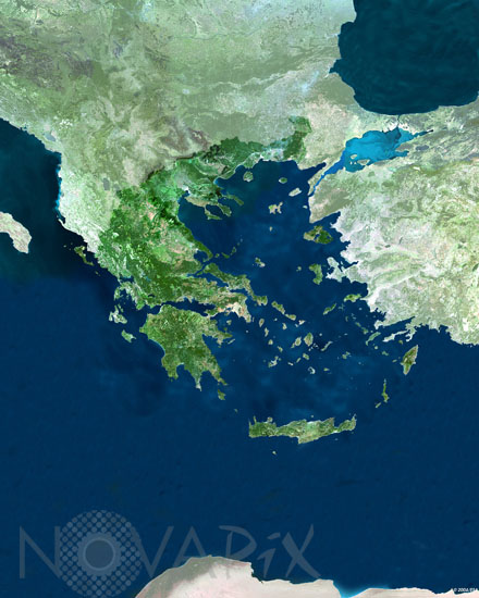 Grèce vue par le satellite Envisat 2003