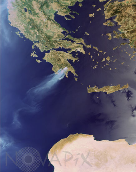 Incendies en Grèce vus par le satellite Envisat 08/2007