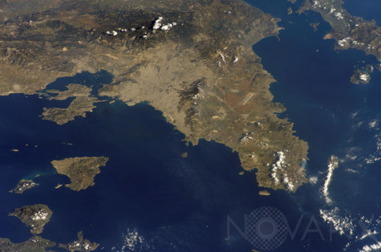 Athènes vue depuis la station spatiale internationale